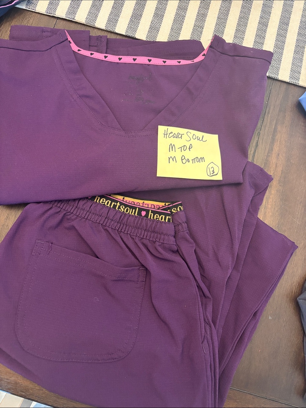 HeartSoul Plum Purple V-Neck Scrub Set